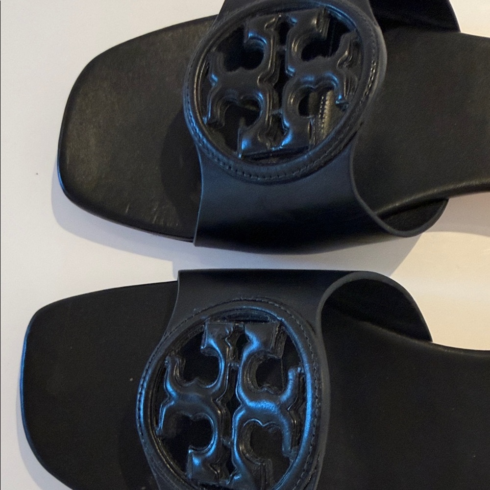 Tory Burch Monochrome Double T Slip-On Sandals - Picture 6 of 8